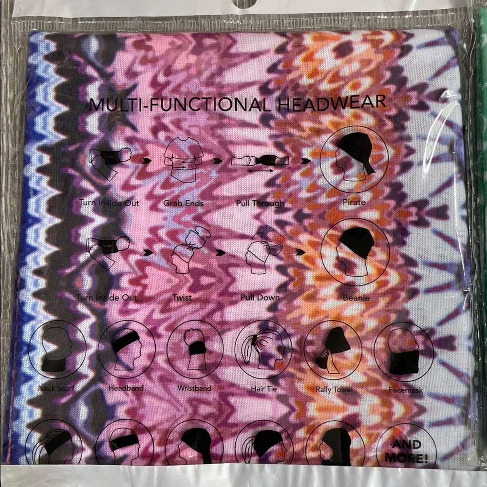 NWT Set of 6 Assorted Patterned Multi Functional Headwear Polyester Microfiber - Picture 2 of 8